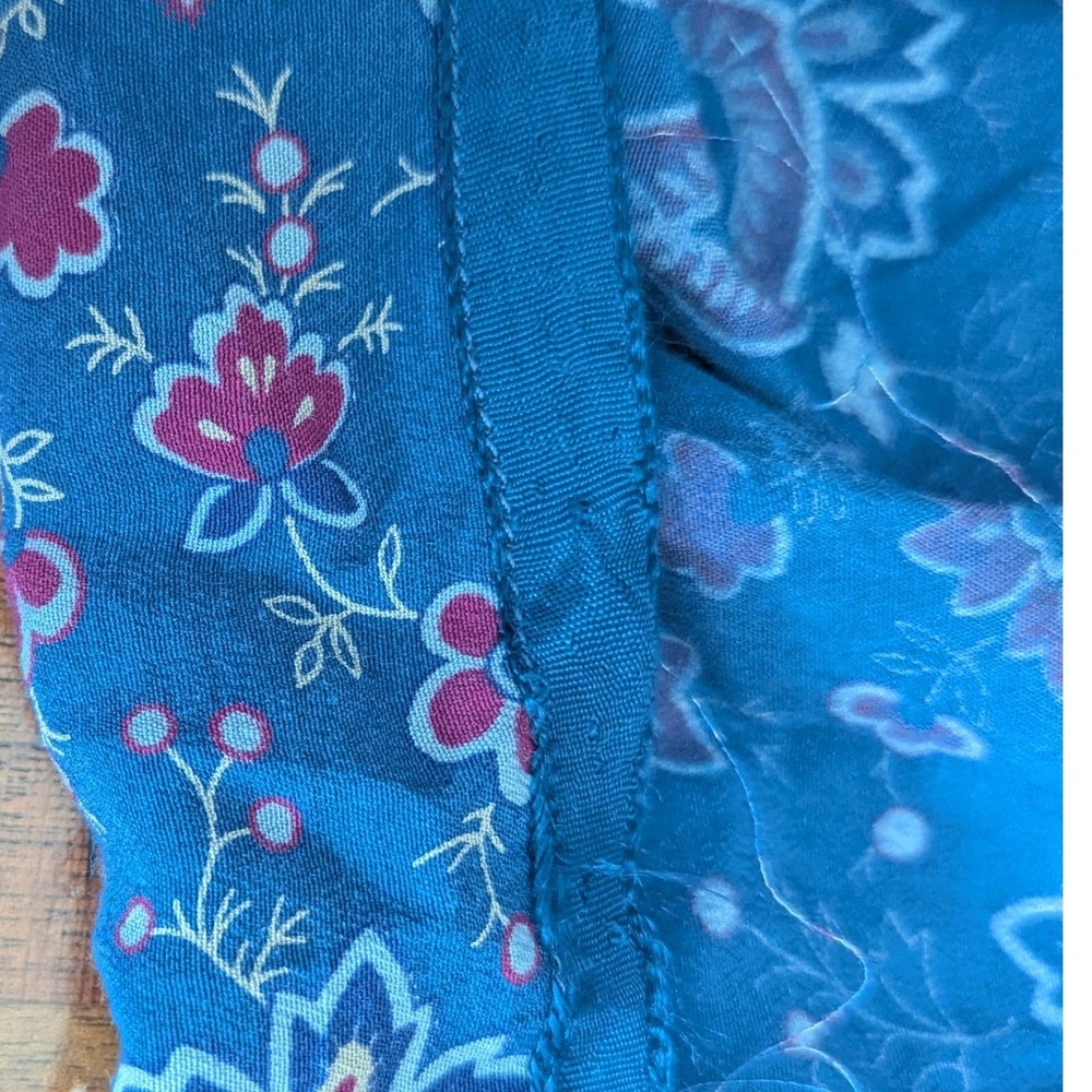 Vtg 90s Liz Claiborne Midi Skirt Blue Paisley Floral Rayon Sz 12 *NEEDS REPAIR - Picture 5 of 9